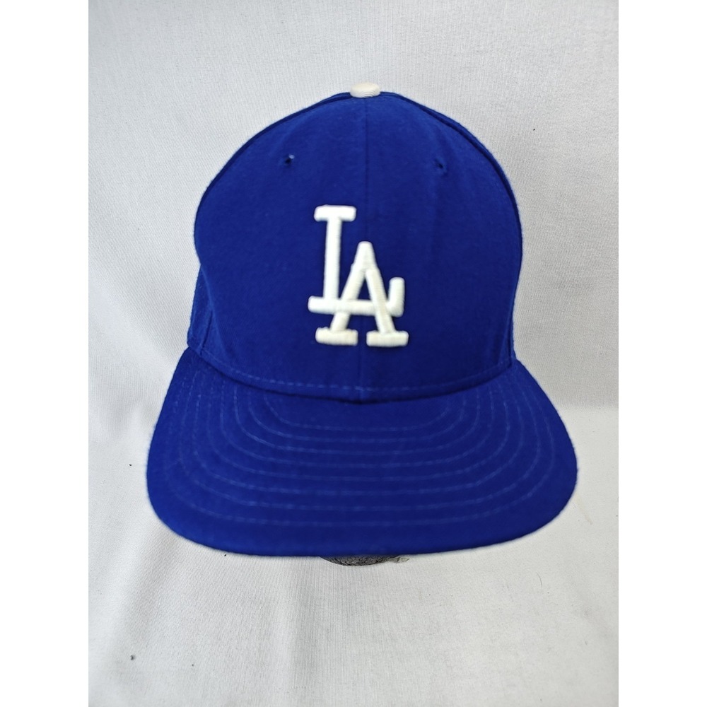 Los Angeles Dodgers New Era 59FIFTY Fitted Hat Size 7 3/8 MLB Blue Made in USA